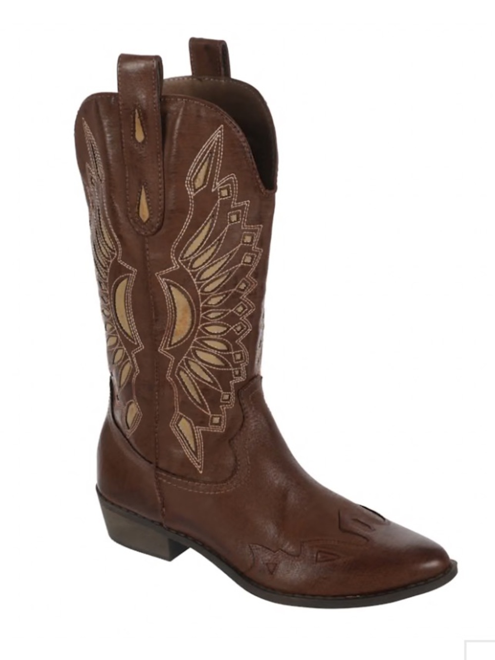 Coconuts Bandera Faux Leather Brown Cowboy Western Boots size 8.5